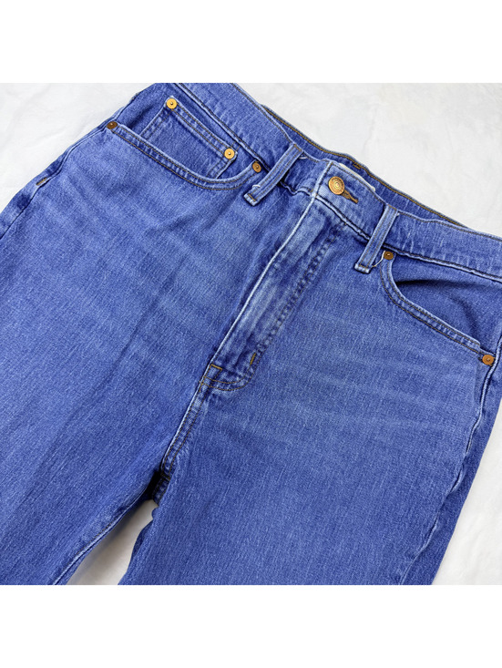 Madewell Denim - Madewell The Momjean Jeans Size 30 Blue High Rise Straight Leg Stretch Denim
